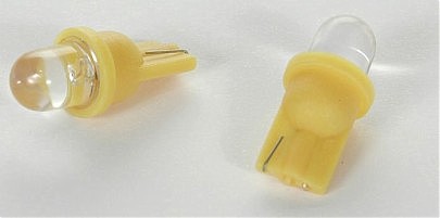 Лампа Т10 12В 10Вт светодиод желтая (2 шт.)