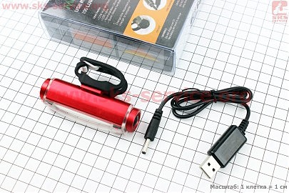 УЦЕНКА (без USB зарядки) Фонарь задний 16 диодов 100 lumen, Li-ion 3.7V 500mAh зарядка от USB, влагозащитный, MC-BK001