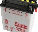 Аккумулятор сухозаряженный 12Ah 150A YUASA YB12A-B 134x80x160