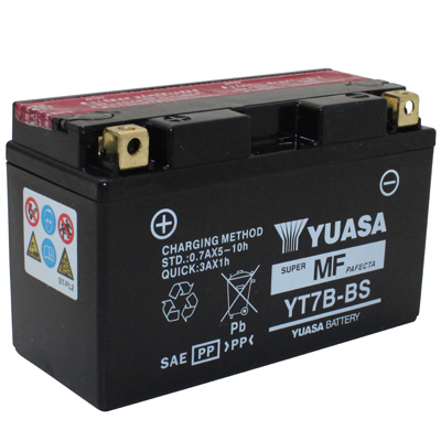 Акумулятор залитий та заряджений 6,8Ah 110A YUASA YT7B-BS 150x65x93