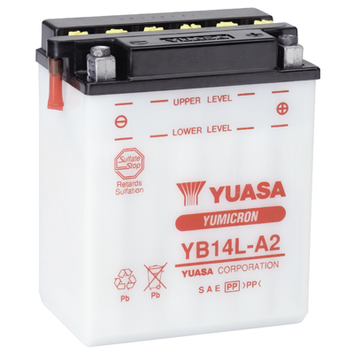 Аккумулятор сухозаряженный 14Ah 175A YUASA YB14L-A2 134x89x166