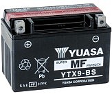 Аккумулятор сухозаряженный AGM 9Ah 135A YUASA YTX9-BS 150x87x105