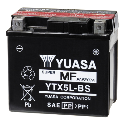 Акумулятор сухозаряджений AGM 4,2Ah 80A YUASA YTX5L-BS 114x71x106