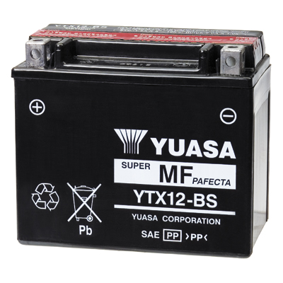 Аккумулятор сухозаряженный AGM 10Ah 180A YUASA YTX12-BS 150x87x130