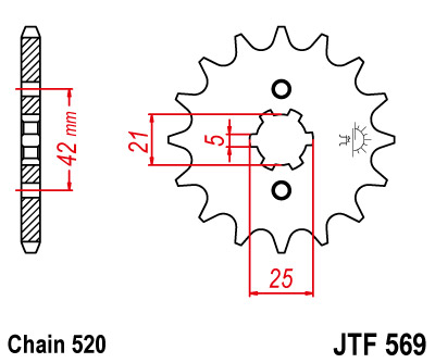 Звезда передняя JT JTF569.14 14x520
