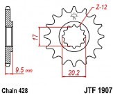 Звезда передняя JT JTF1907.13 13x428