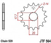 Звезда передняя JT JTF564.14 14x520