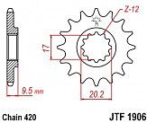 Зірка передня JT JTF1906.14 14x420