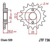 Звезда передняя JT JTF736.14 14x520