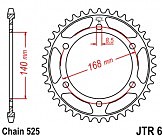 Звезда задняя JT JTR6.42 = JTR006.42 42x525