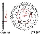 Звезда задняя JT JTR807.44 44x525
