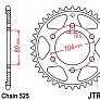 Звезда задняя JT JTR1489.43 43x525