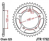 Звезда задняя JT JTR1792.47 47x525
