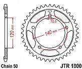 Звезда задняя JT JTR1800.43 43x530