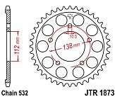 Звезда задняя JT JTR1873.48 48x532