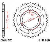 Зірка задня JT JTR486.42 42x520
