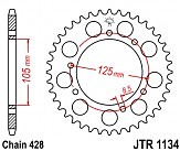 Зірка задня JT JTR1134.50 50x428