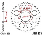 Зірка задня JT JTR273.42 42x520