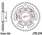 Звезда задняя JT JTR279.33 33x520
