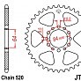 Звезда задняя JT JTR811.46 46x520