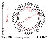 Звезда задняя легкосплавная JT JTA822.50 50x520