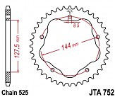Зірка задня легкосплавна JT JTA752.36 36x525