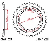 Звезда задняя JT JTR1220.38 38x520