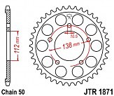 Звезда задняя JT JTR1871.48 48x530