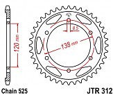 Звезда задняя JT JTR312.40 40x525