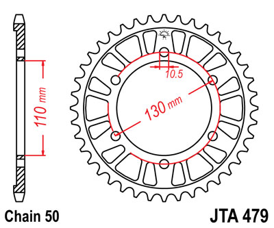 Звезда задняя легкосплавная JT JTA479.44 44x530