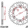 Звезда задняя JT JTR853.43 43x520