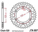 Звезда задняя легкосплавная JT JTA897.52BLK 52x520