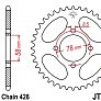 Звезда задняя JT JTR810.50 50x428
