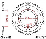Зірка задня JT JTR797.51 51x428