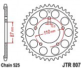 Звезда задняя JT JTR807.47 47x525