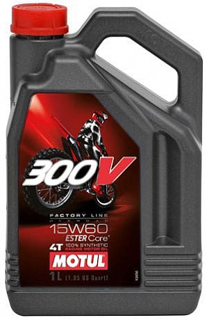 Олія для 4-х тактних двигунів синтетична 845741/300V 4T FACTORY LINE OFF ROAD SAE 15W60 (4L)
