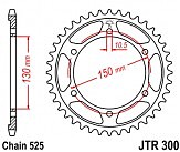 Звезда задняя JT JTR300.49 49x525