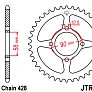 Звезда задняя JT JTR1221.45 45x428