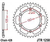 Звезда задняя JT JTR1258.54 54x428