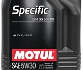Масло моторное синтетическое д/авто 838751/SPECIFIC 504 00 507 00 SAE 5W30 (5L)/101476=106375
