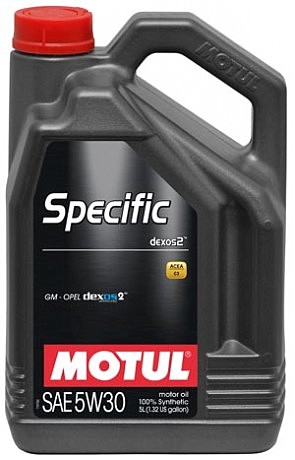 Масло моторное синтетическое д/авто 860051/SPECIFIC DEXOS2 SAE 5W30 (5L)/102643
