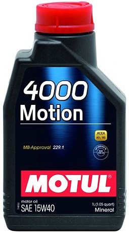 Масло моторное минеральное д/авто 386401/4000 MOTION SAE 15W40 (1L)/102815