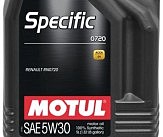 Масло моторне синтетичне д/авто 102209/SPECIFIC 0720 SAE 5W30 (5L)/102209
