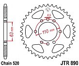 Зірка задня JT JTR890.42 42x520