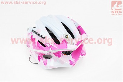 Шлем велосипедный M (55-61 см) съемный козырек, 10 вент. отверстия, системы регулировки по размеру Divider и Run System SRS, бело-розовый SBH-4000