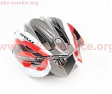 Шлем велосипедный L (59-65 см) съемный козырек, 10 вент. отверстия, системы регулировки по размеру Divider и Run System SRS, черно-бело-красный 4000