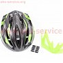 Шлем велосипедный L (59-65 см) съемный козырек, 10 вент. отверстия, системы регулировки по размеру Divider и Run System SRS, черно-зеленый SBH-4000