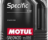 Масло моторное 100% синтетическое д/авто 867606/SPECIFIC 5122 SAE 0W20 (5L)/107339