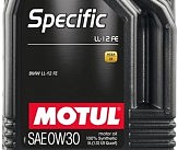 Масло моторное 100% синтетическое д/авто 832606/SPECIFIC LL-12 FE SAE 0W30 (5L)/107302