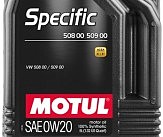 Масло моторне 100% синтетичне д/авто 867251/SPECIFIC 508 00 509 00 SAE 0W20 (5L)/107384